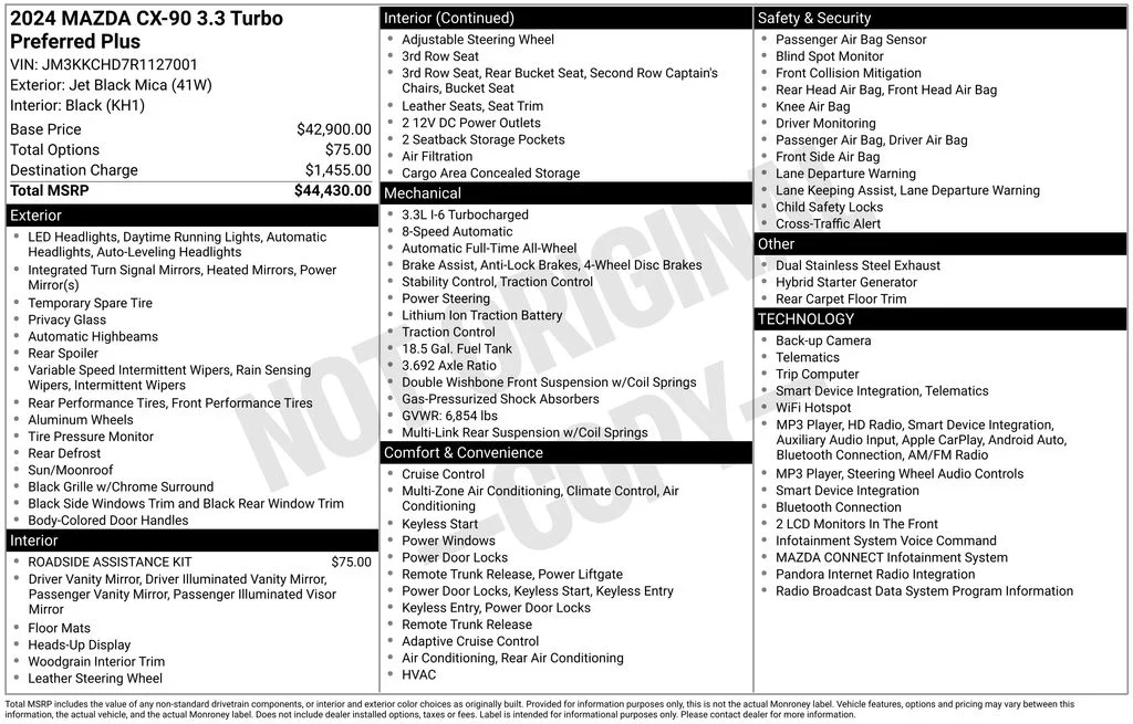 Used 2024 Black Mazda 3.3 Turbo Preferred Plus image 3