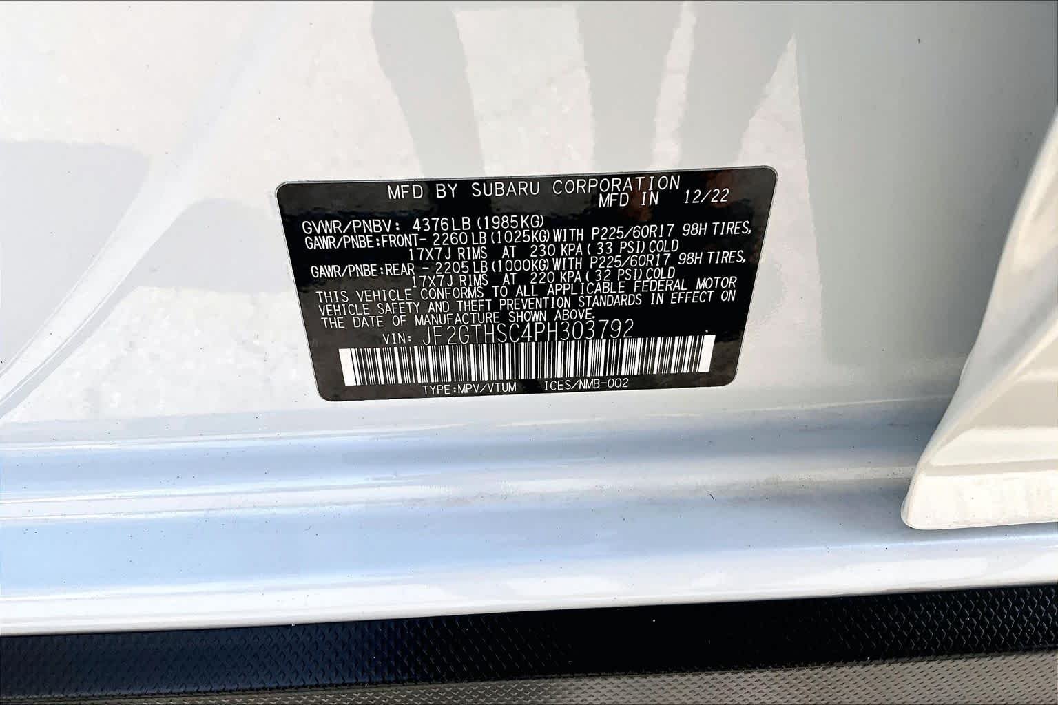 Used 2023 Crystal White Pearl Subaru Sport image 35