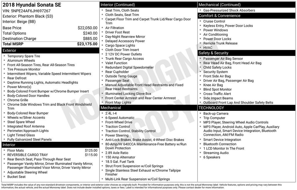 Used 2018 Black Hyundai SE image 2