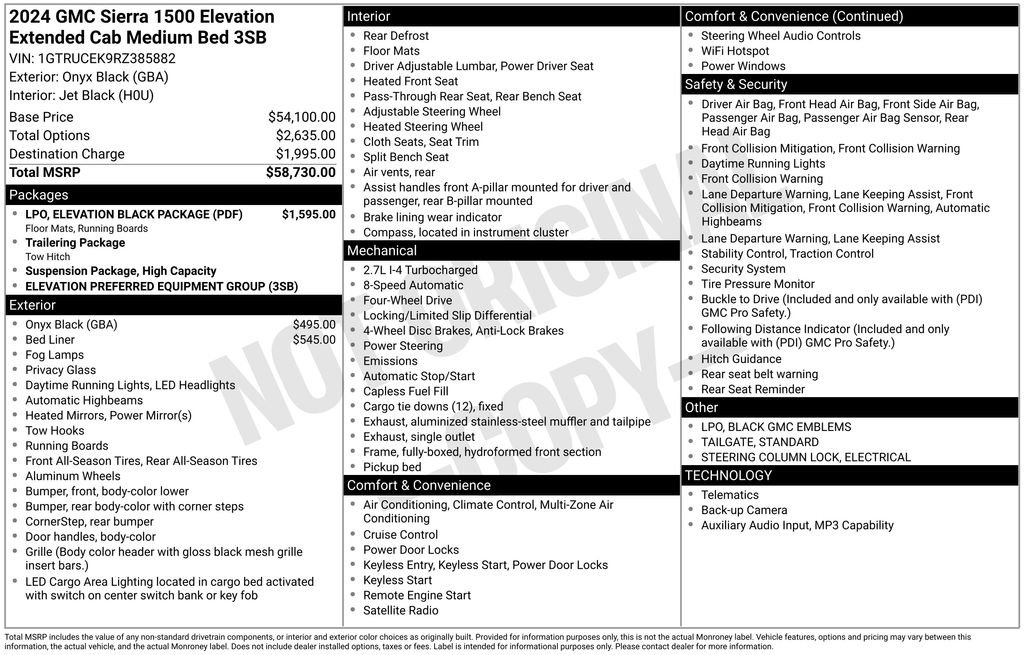Used 2024 Black GMC Elevation image 1