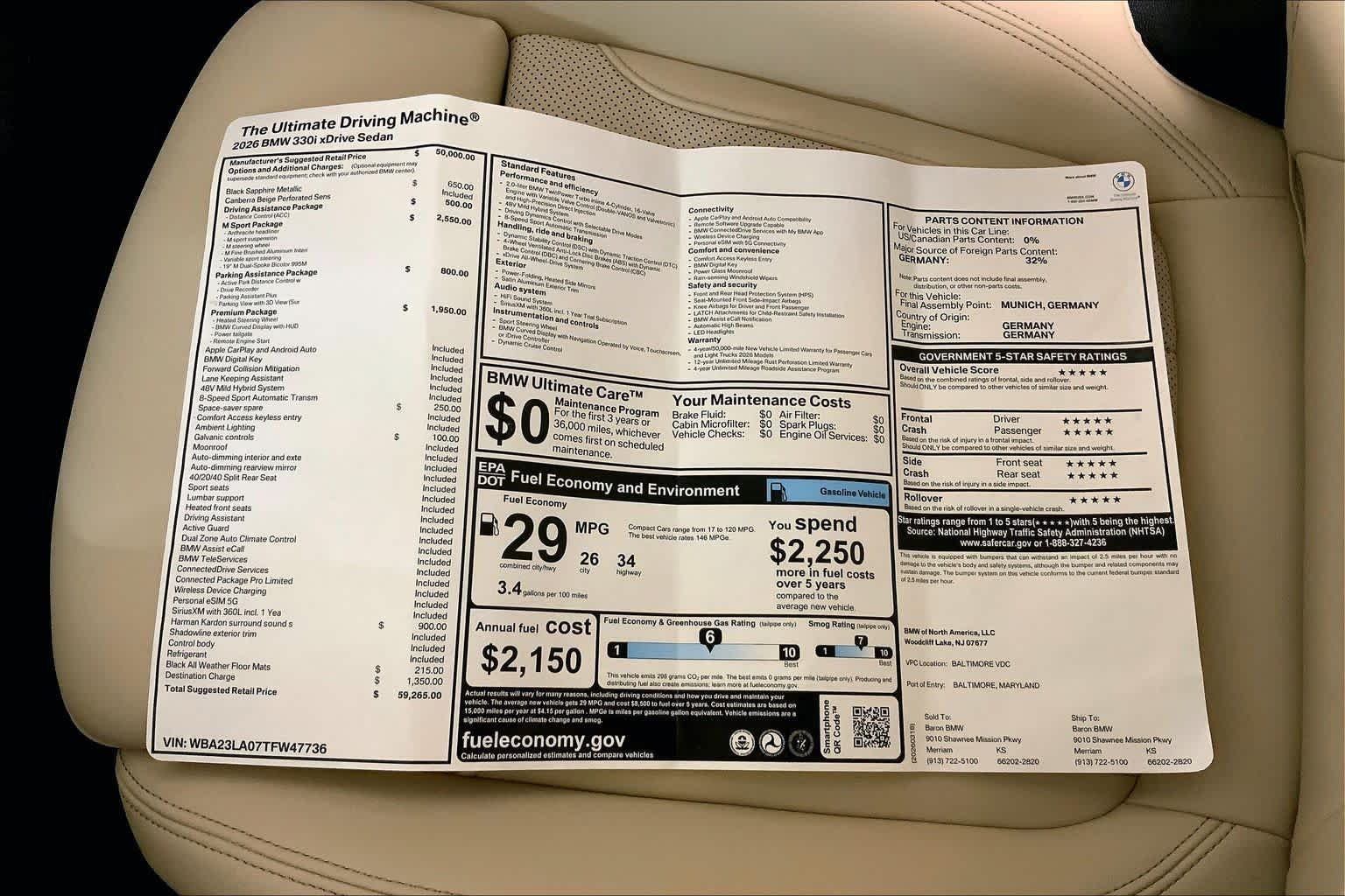 New 2026 Black Sapphire Metallic BMW 330i xDrive image 22