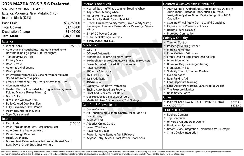 New 2026 Polymetal Gray Metallic Mazda 2.5 S Preferred AWD image 9