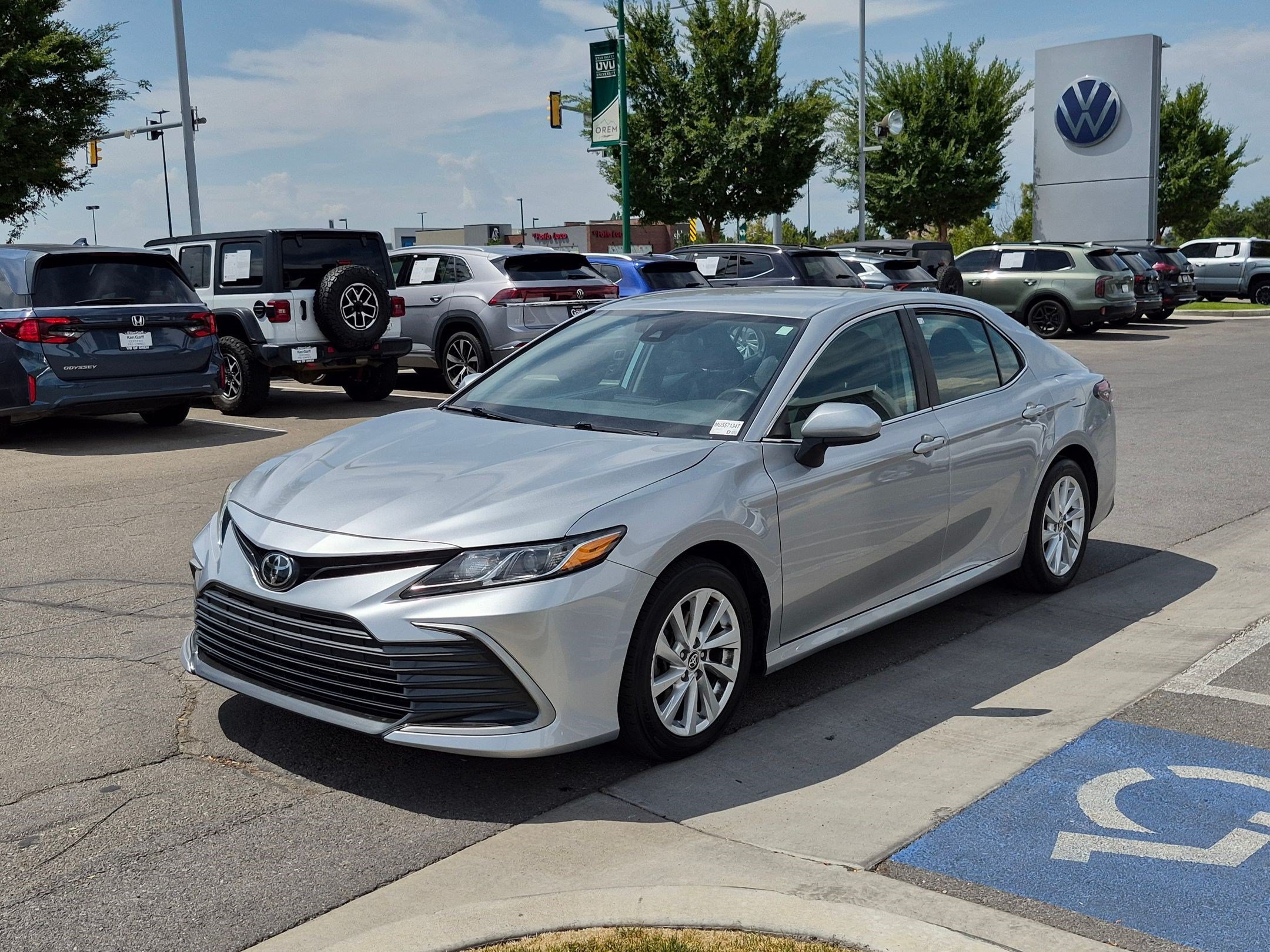 Used 2021 Celestial Silver Metallic Toyota LE image 7