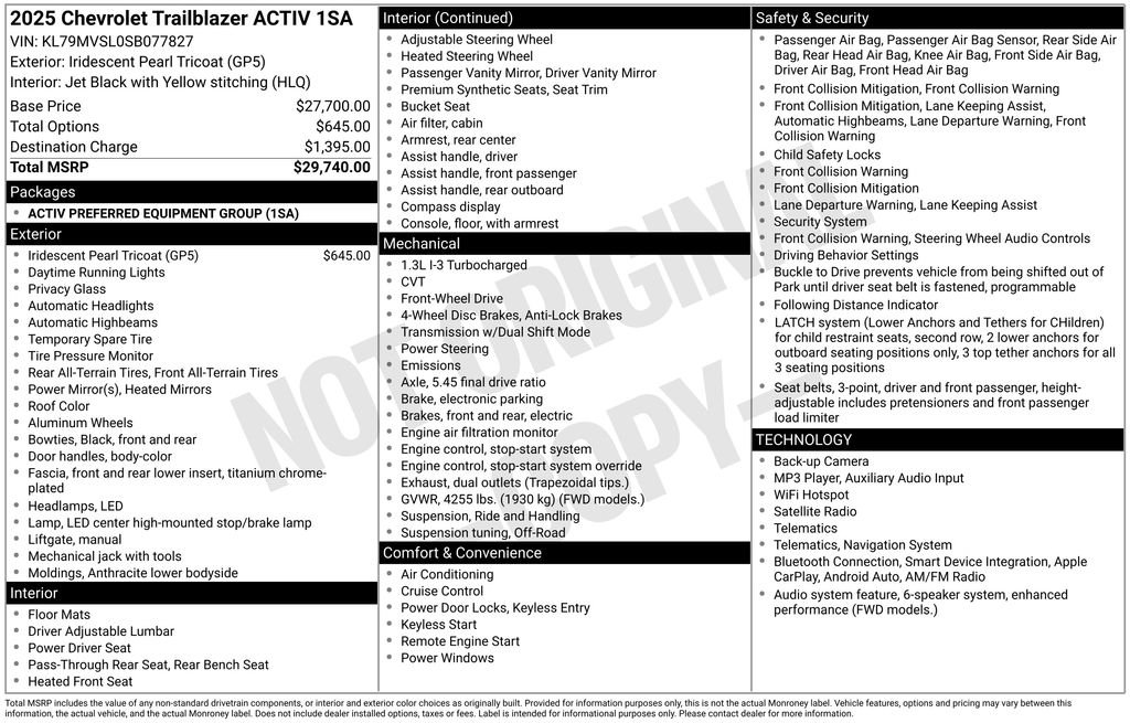 Used 2025 Beige Chevrolet ACTIV image 25