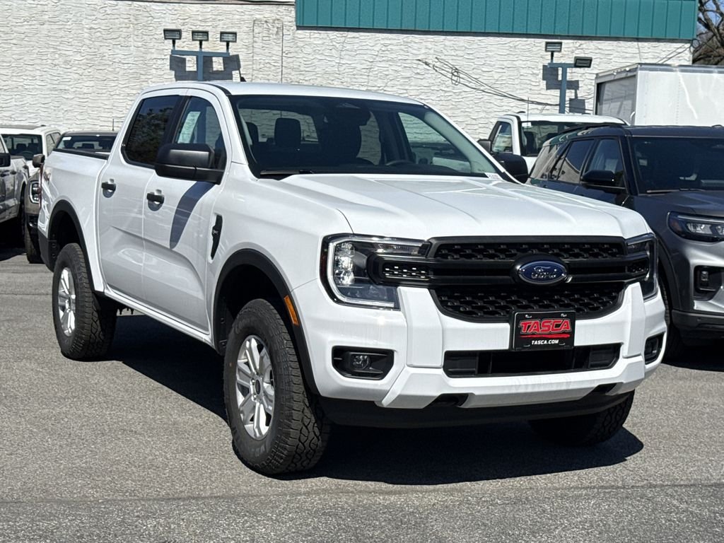 White 2025 Ford Ranger XL SuperCrew 4WD Pickup Truck Four-Wheel Drive Automatic