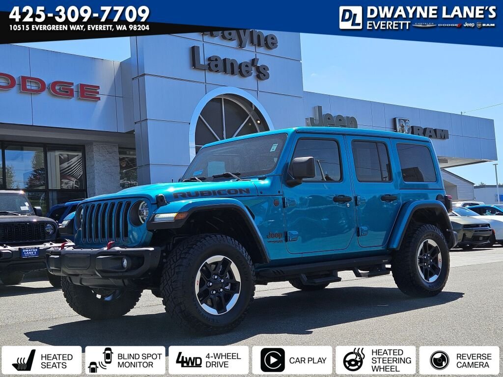 Used 2020 Bikini Pearl Coat Jeep Unlimited Rubicon image 1