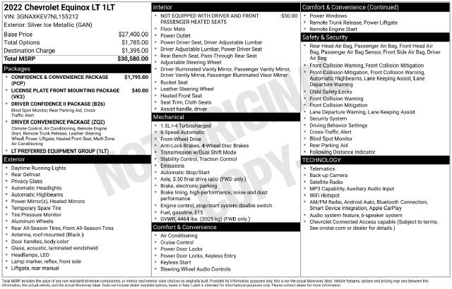 Used 2022 Silver Ice Metallic Chevrolet LT image 43