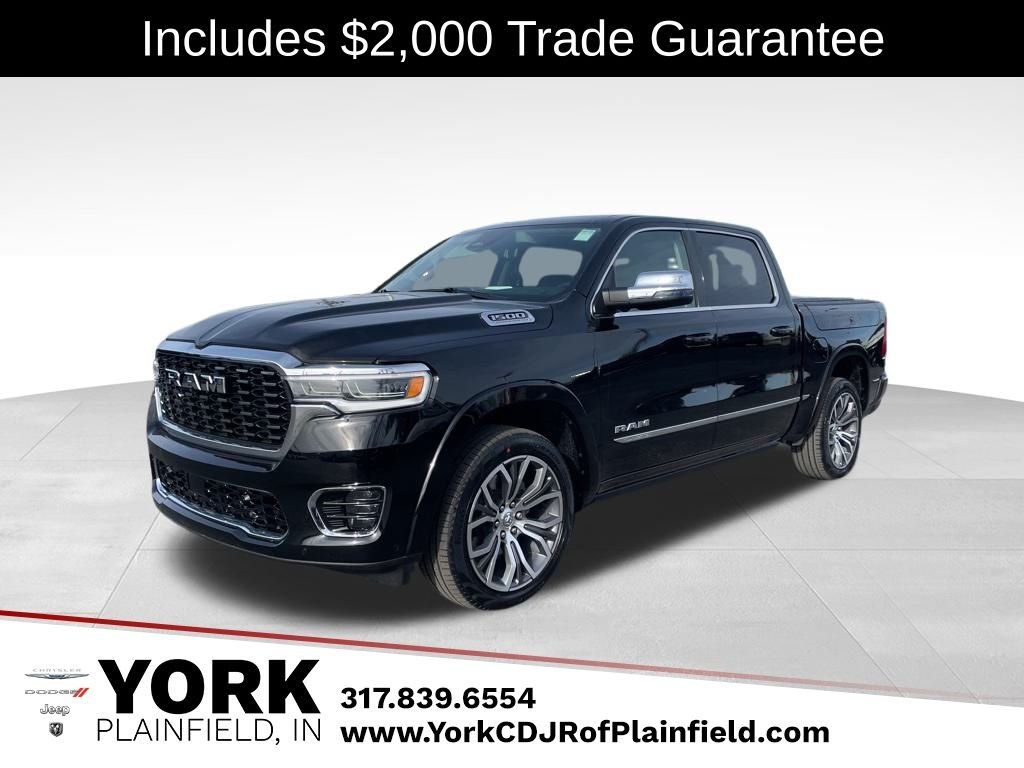 Diamond Black Crystal Pearl-Coat Exterior Paint 2026 RAM 1500 Tungsten Crew Cab 4WD Pickup Truck Four-Wheel Drive