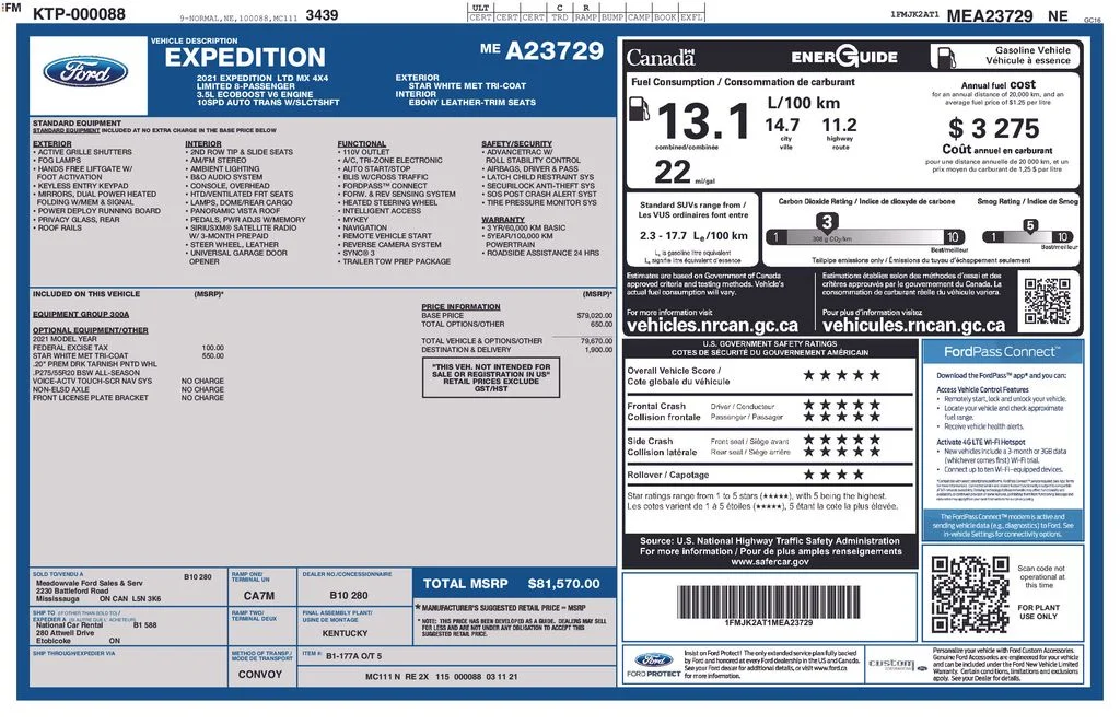 Used 2021 White Ford Limited image 2