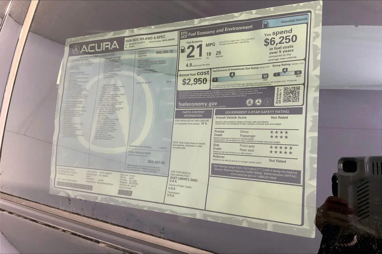 New 2026 Majestic Black Pearl Acura With A-Spec Package image 19