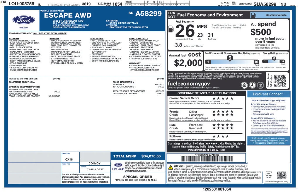Certified Used 2025 Space Silver Ford ST-Line Select image 29