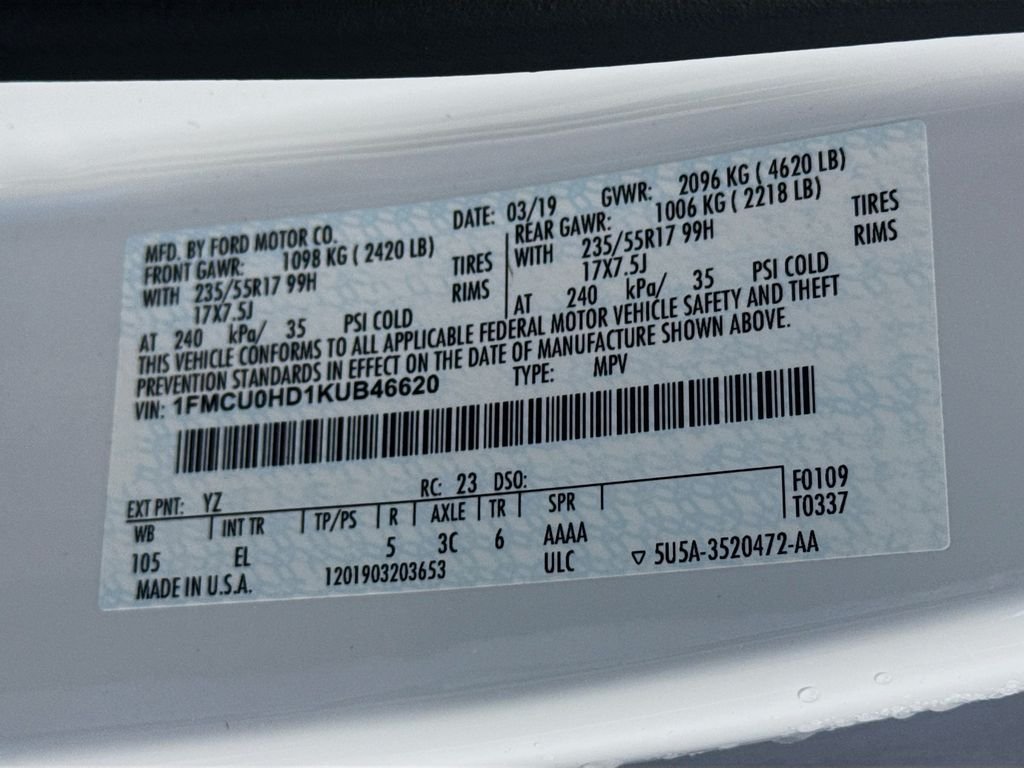 Used 2019 Oxford White Ford SEL image 31