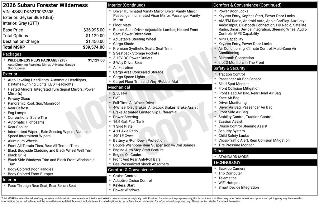 Used 2026 Blue Subaru Wilderness image 3