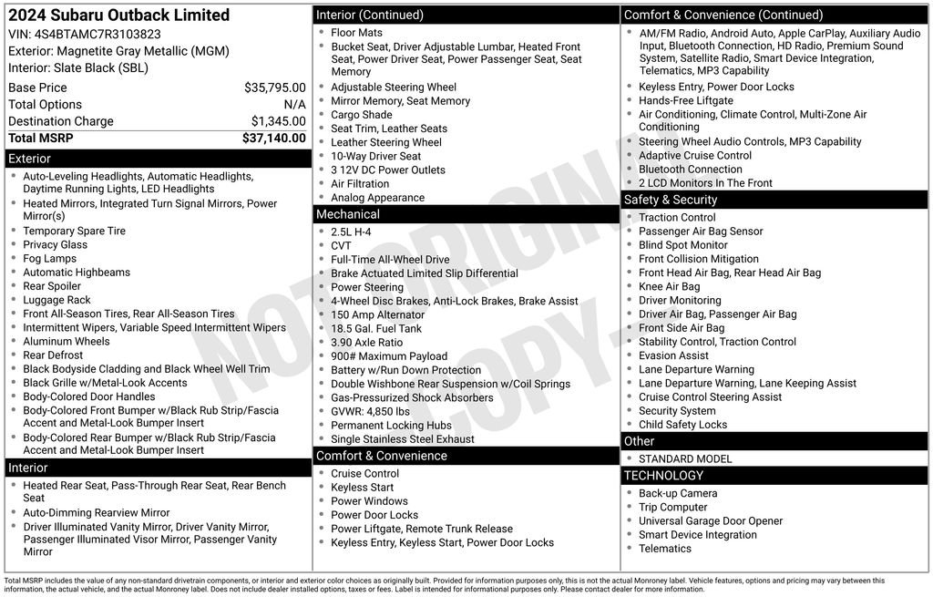 Used 2024 Gray Subaru Limited image 10