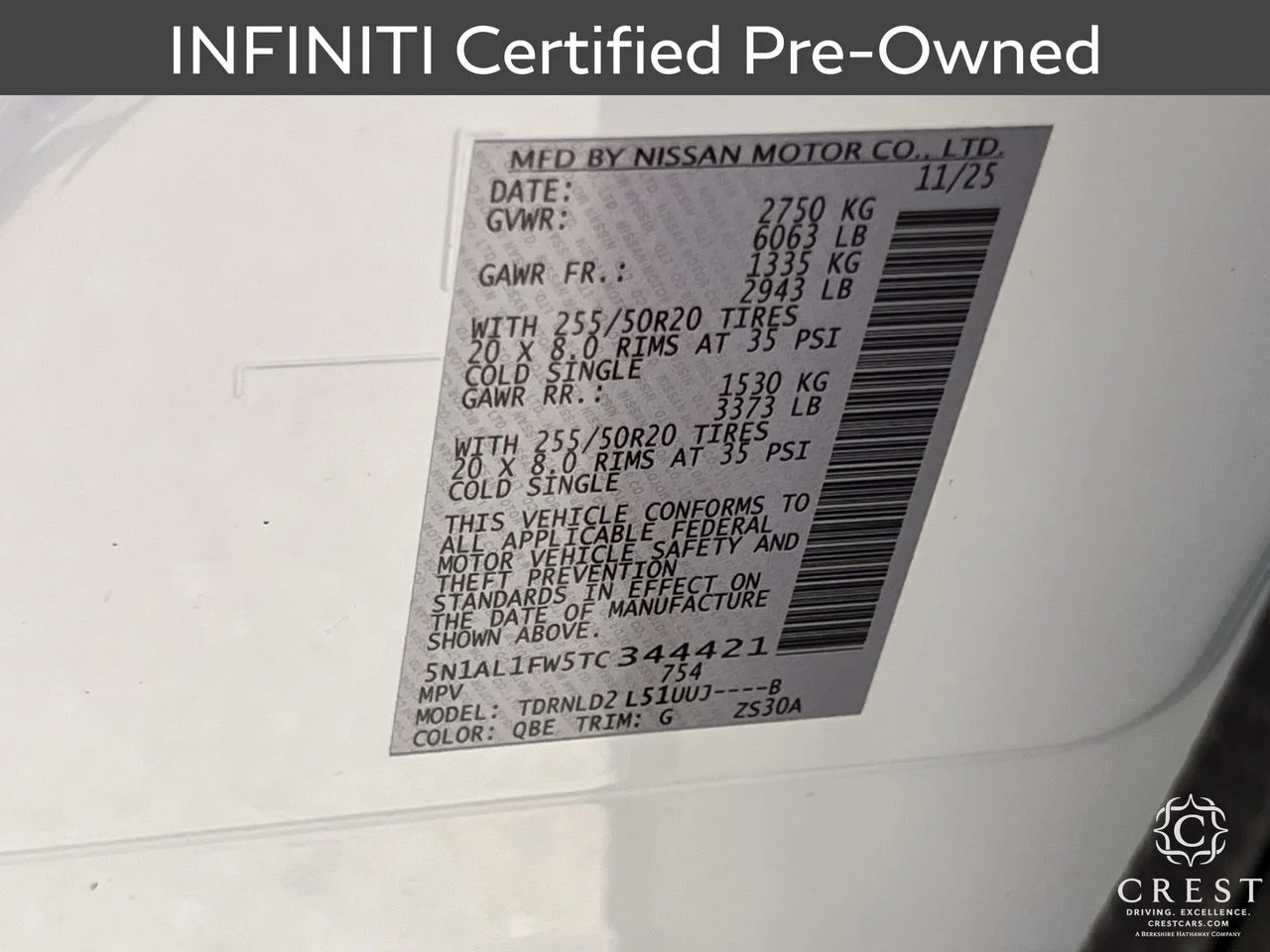 Certified Used 2026 Radiant White INFINITI SPORT image 33