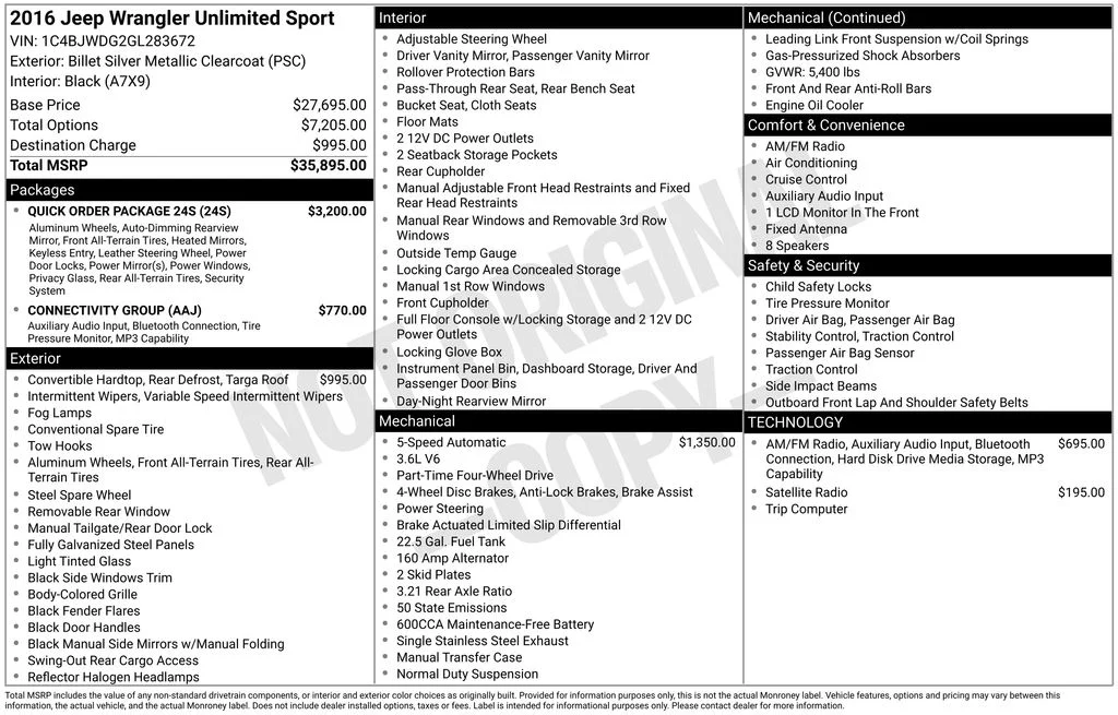 Used 2016 Silver Jeep Unlimited Sport image 7
