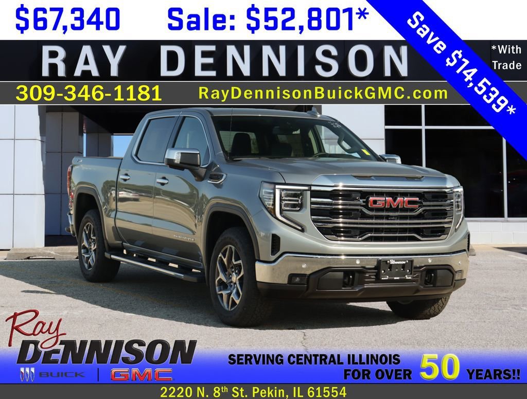 Sterling Metallic 2026 GMC Sierra 1500 SLT Crew Cab 4WD Pickup Truck Four-Wheel Drive