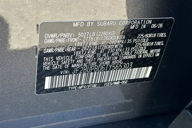 New 2026 MAGNETITE GRAY METALLIC Subaru Premium image 25