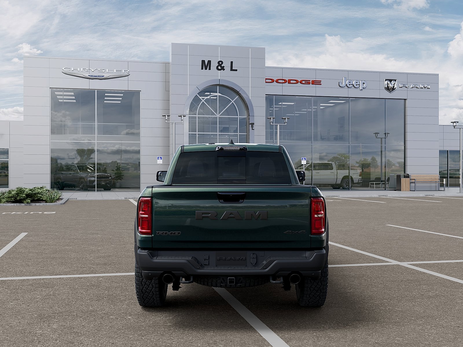 New 2026 Serrano-Green Metallic Exterior Paint RAM RHO Crew Cab 4x4 5