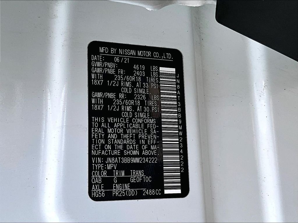 Certified Used 2021 White Nissan SV image 36