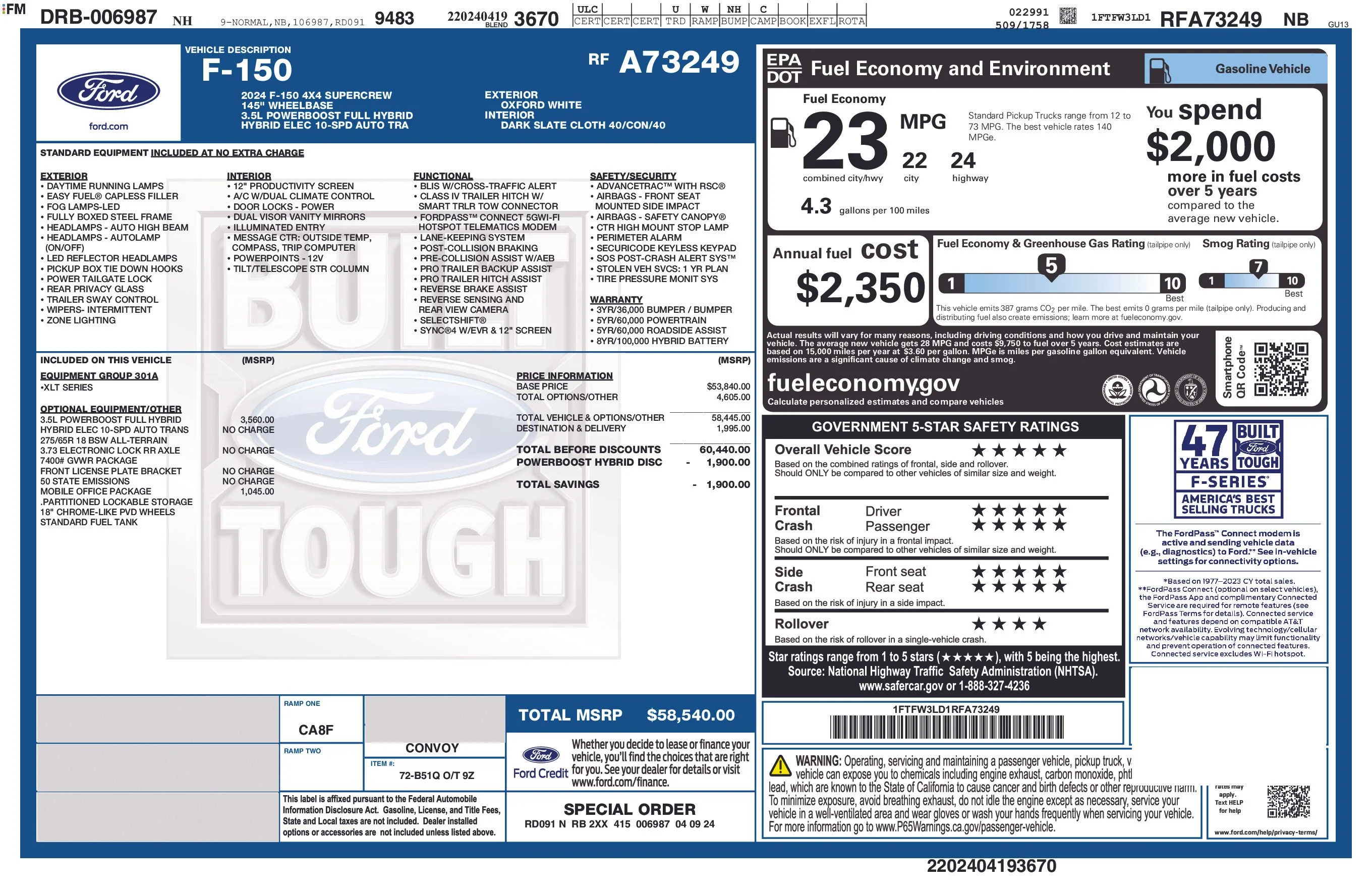 Used 2024 Oxford White Ford XLT image 38