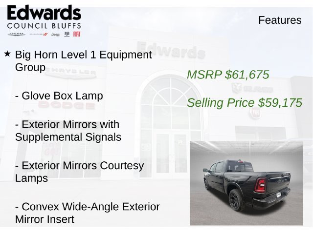 New 2027 Diamond Black Crystal Pearl-Coat Exterior Paint RAM Big Horn image 23