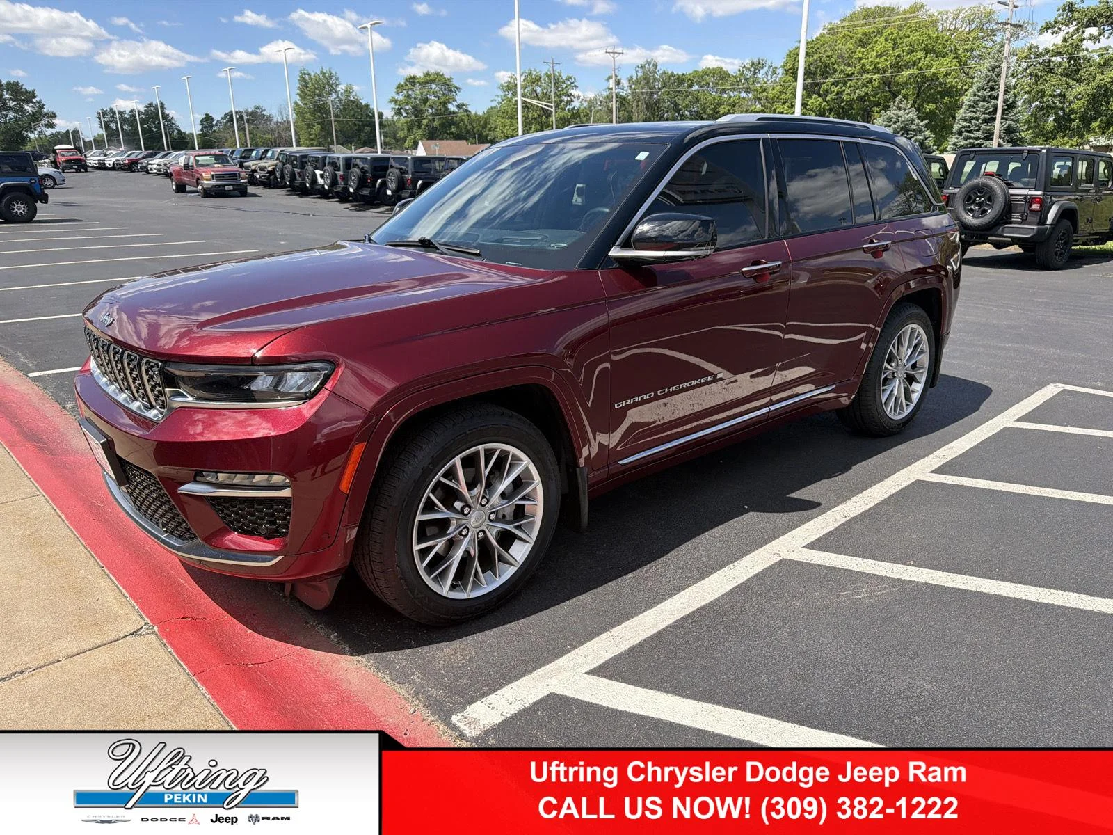 Used 2023 Velvet Red Pearlcoat Jeep Summit image 1