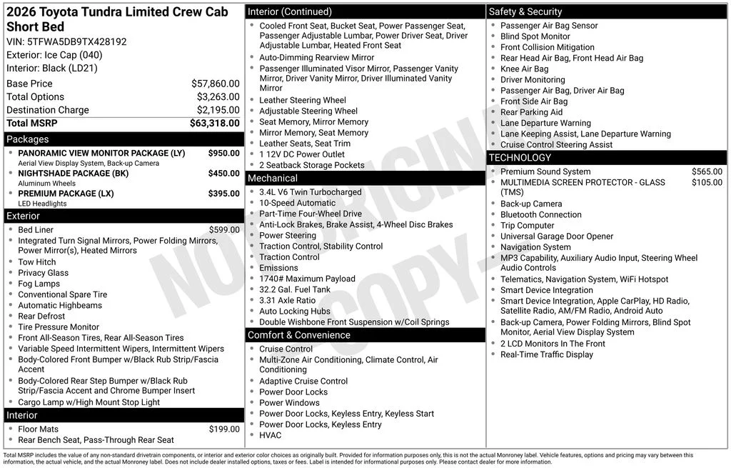 New 2026 Ice Cap Toyota  Limited image 30