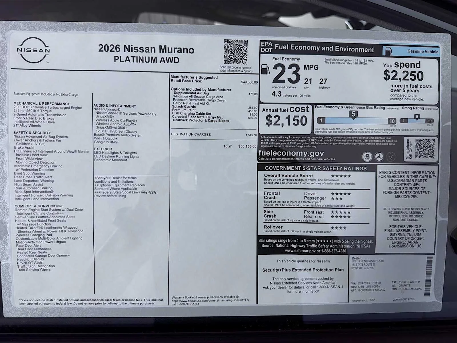 New 2026 Everest White Pearl TriCoat Nissan Platinum image 6