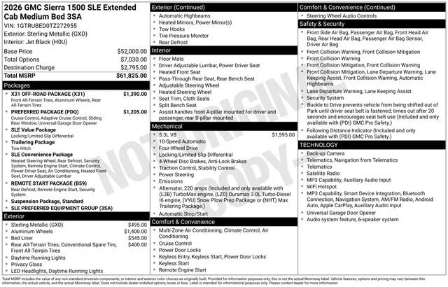New 2026 Sterling Metallic GMC SLE image 1