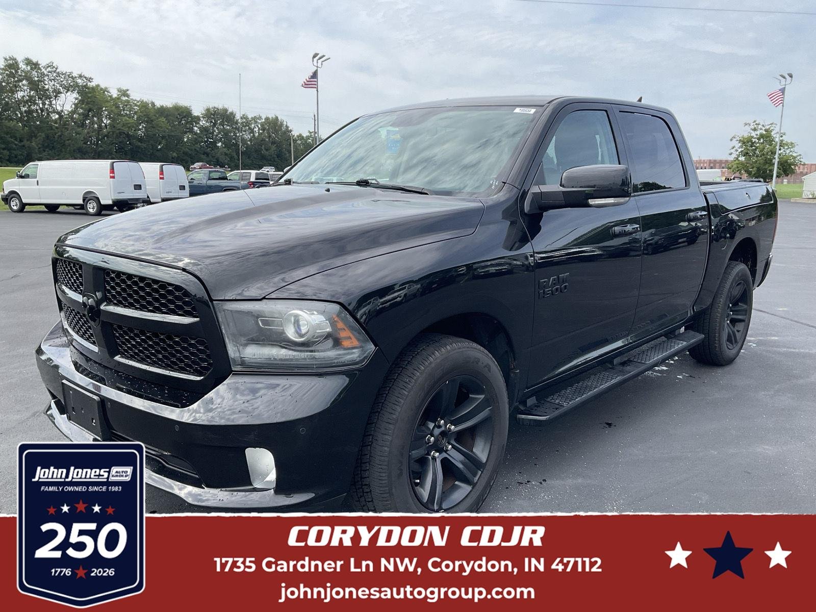 Used 2018 Brilliant Black Crystal Pearlcoat Ram Night image 1