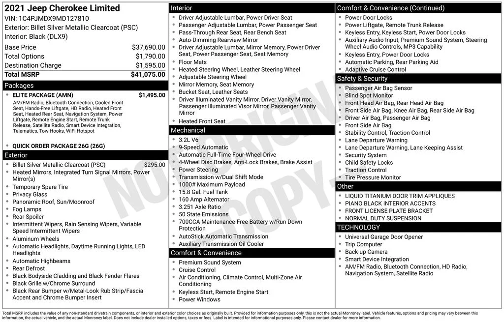 Used 2021 Silver Jeep Limited image 6