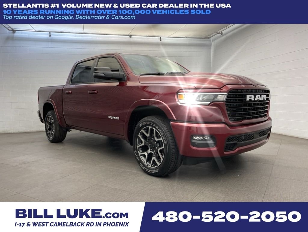 New 2026 Delmonico Red Pearl-Coat Exterior Paint RAM Laramie image 1
