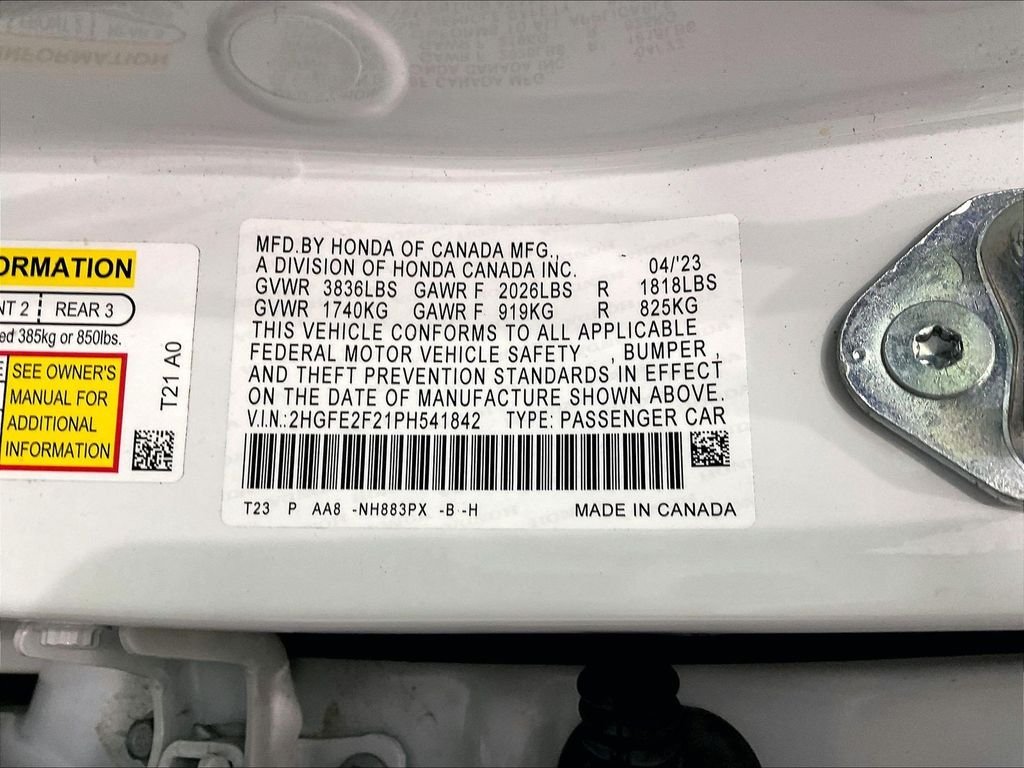 Certified Used 2023 Platinum White Pearl Honda 2.0L 4D LX image 32