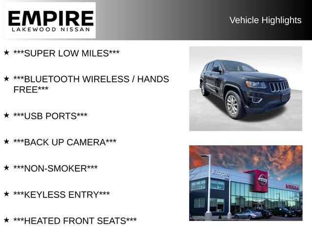 Used 2015 Jeep Grand Cherokee Laredo with VIN 1C4RJFAG2FC815200 for sale in Lakewood, CO