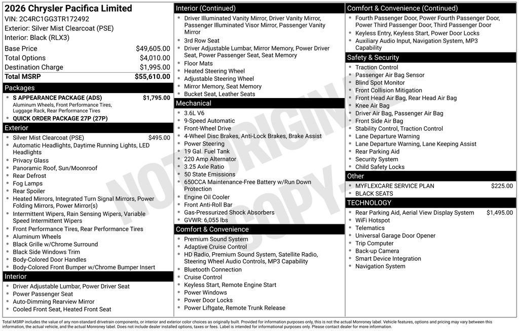 New 2026 Silver Mist Clear-Coat Exterior Paint Chrysler Limited image 33