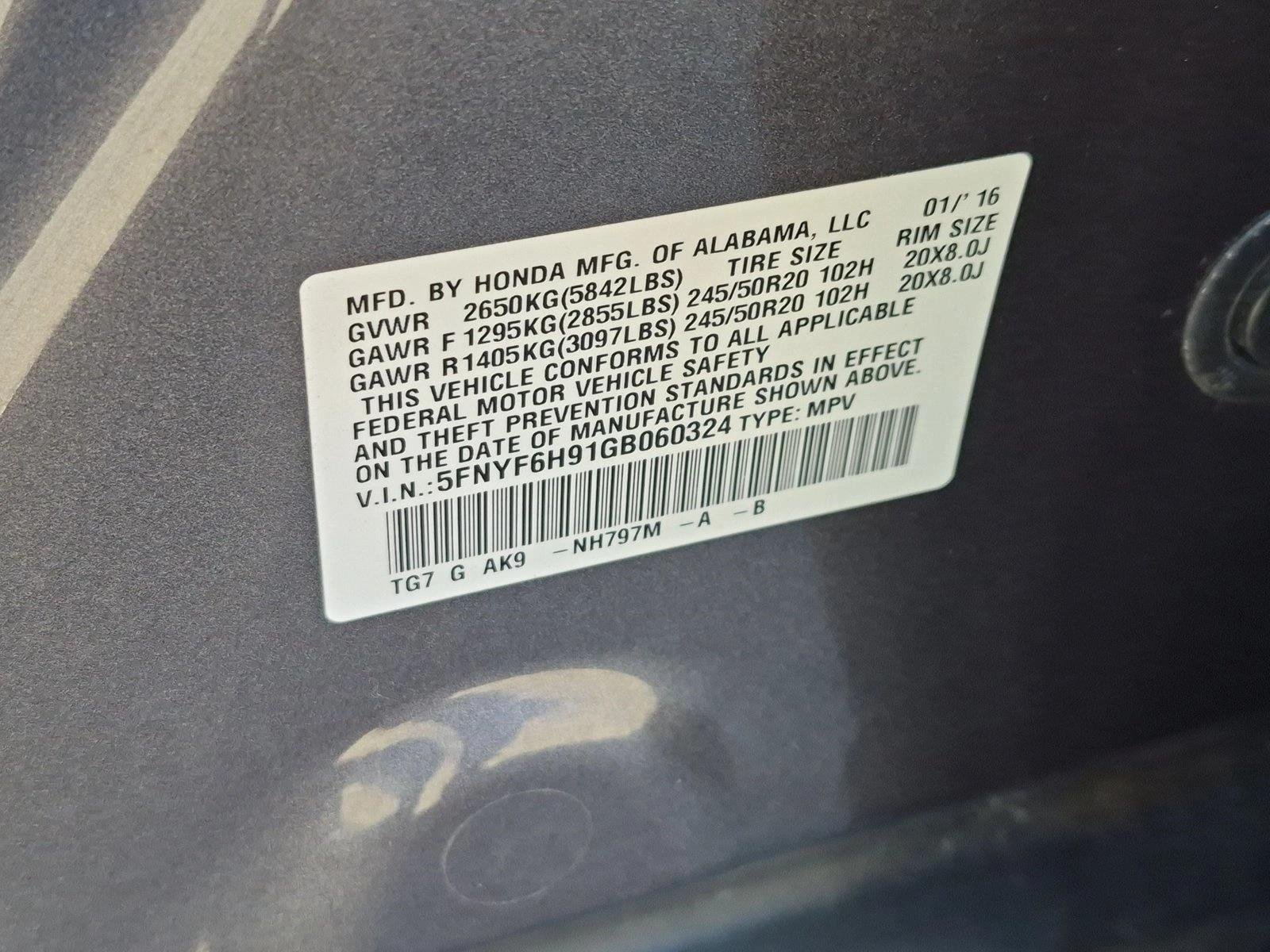 Used 2016 Modern Steel Metallic Honda Touring image 24