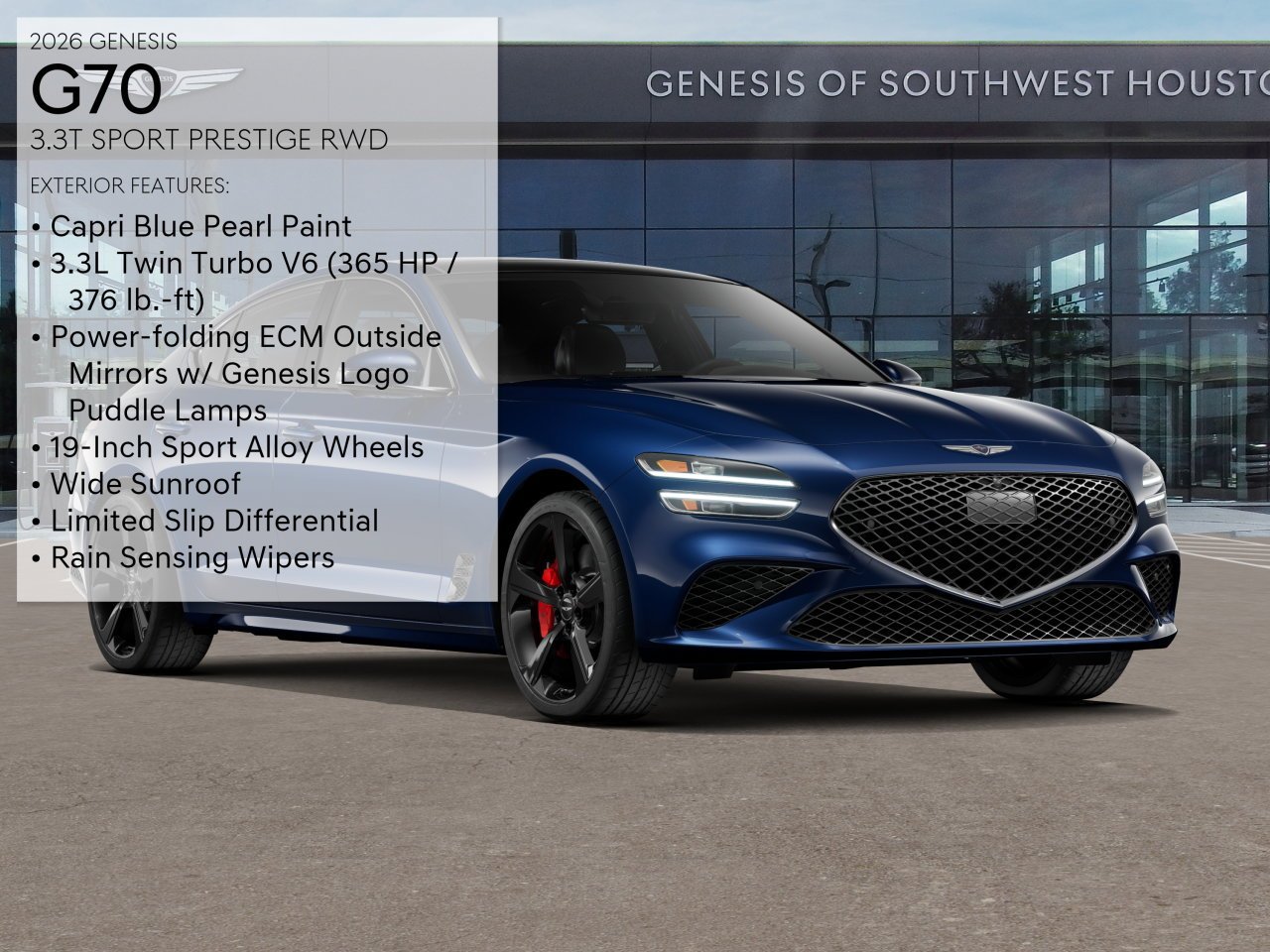 New 2026 Capri Blue Genesis 3.3T SPORT PRESTIGE image 3