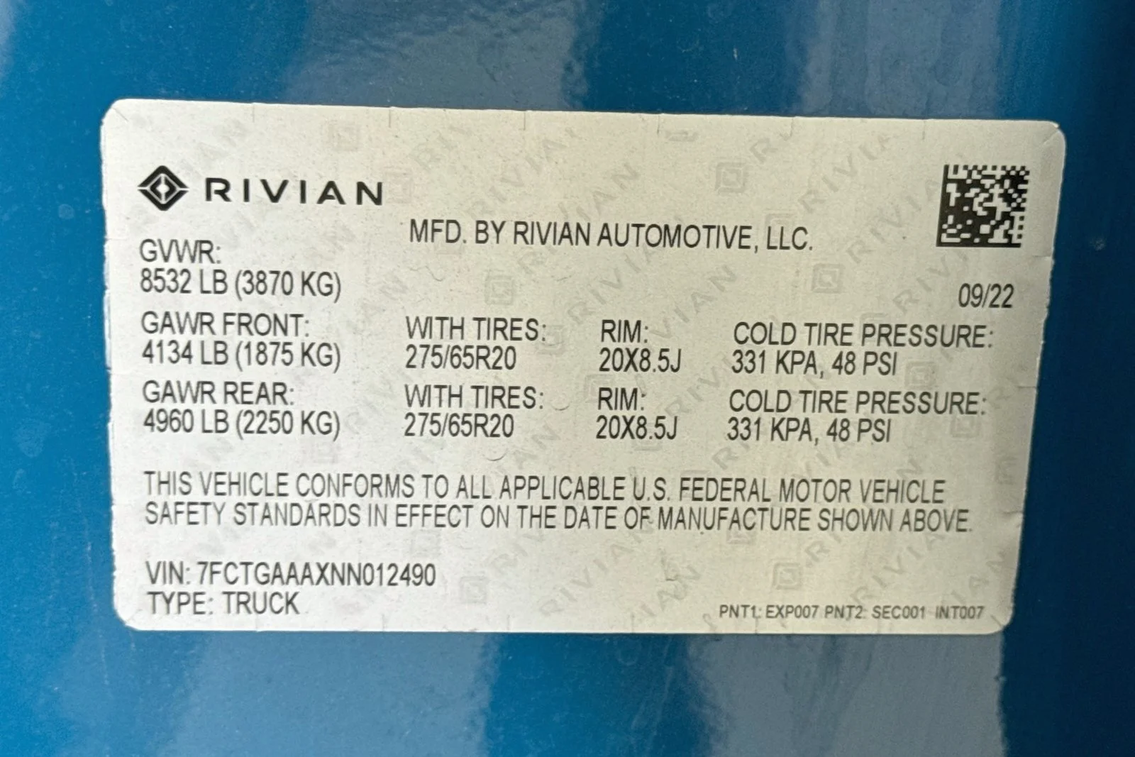 Used 2022 Rivian Blue Rivian Adventure Package image 26