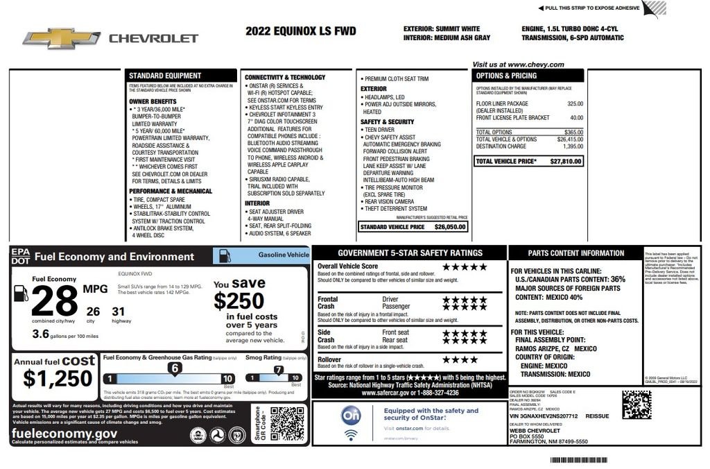 Used 2022 Summit White Chevrolet LS image 3