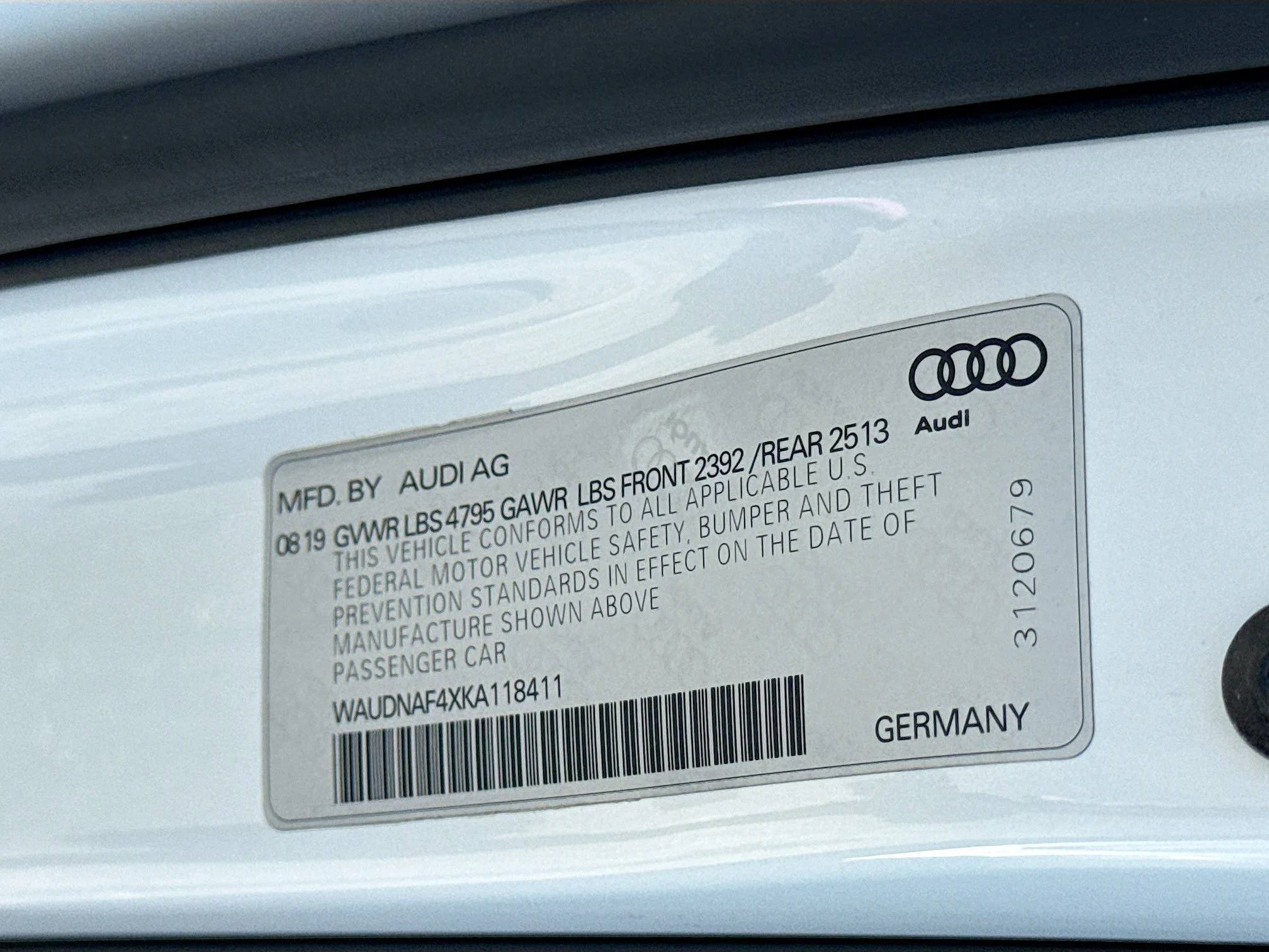 Used 2019 Glacier White Metallic Audi Premium image 43