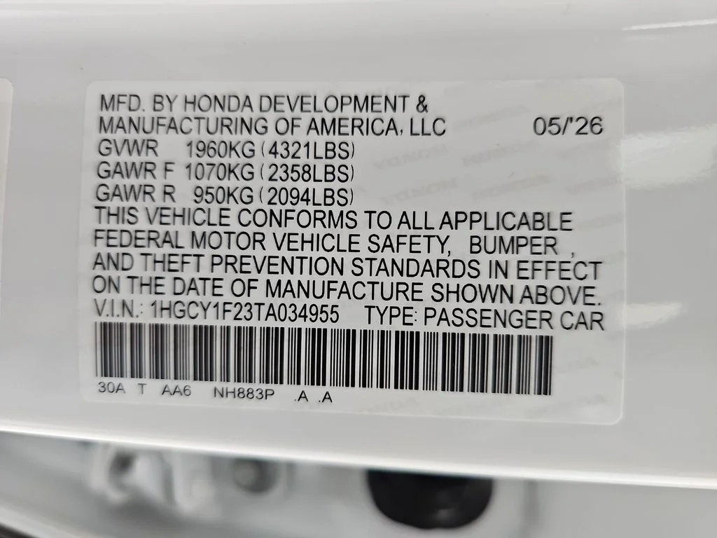New 2026 Platinum White Pearl Honda LX image 36