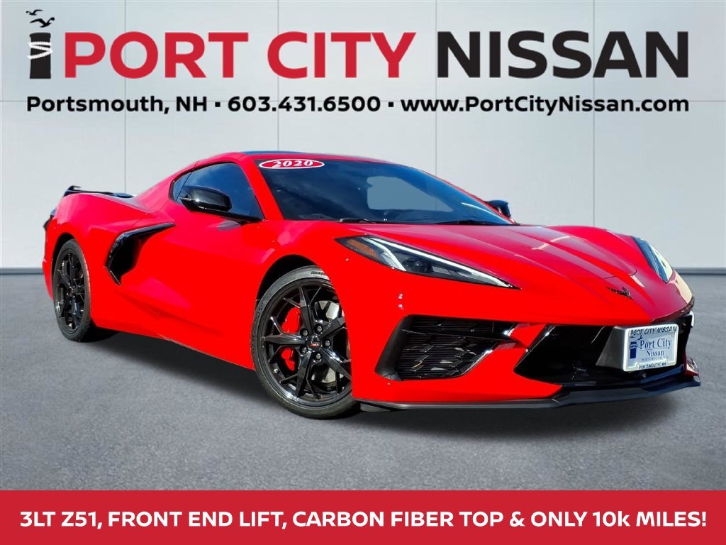 Used 2020 Torch Red Chevrolet Stingray 3lt w/z51, front end lift, carbon fiber roof & more! image 1