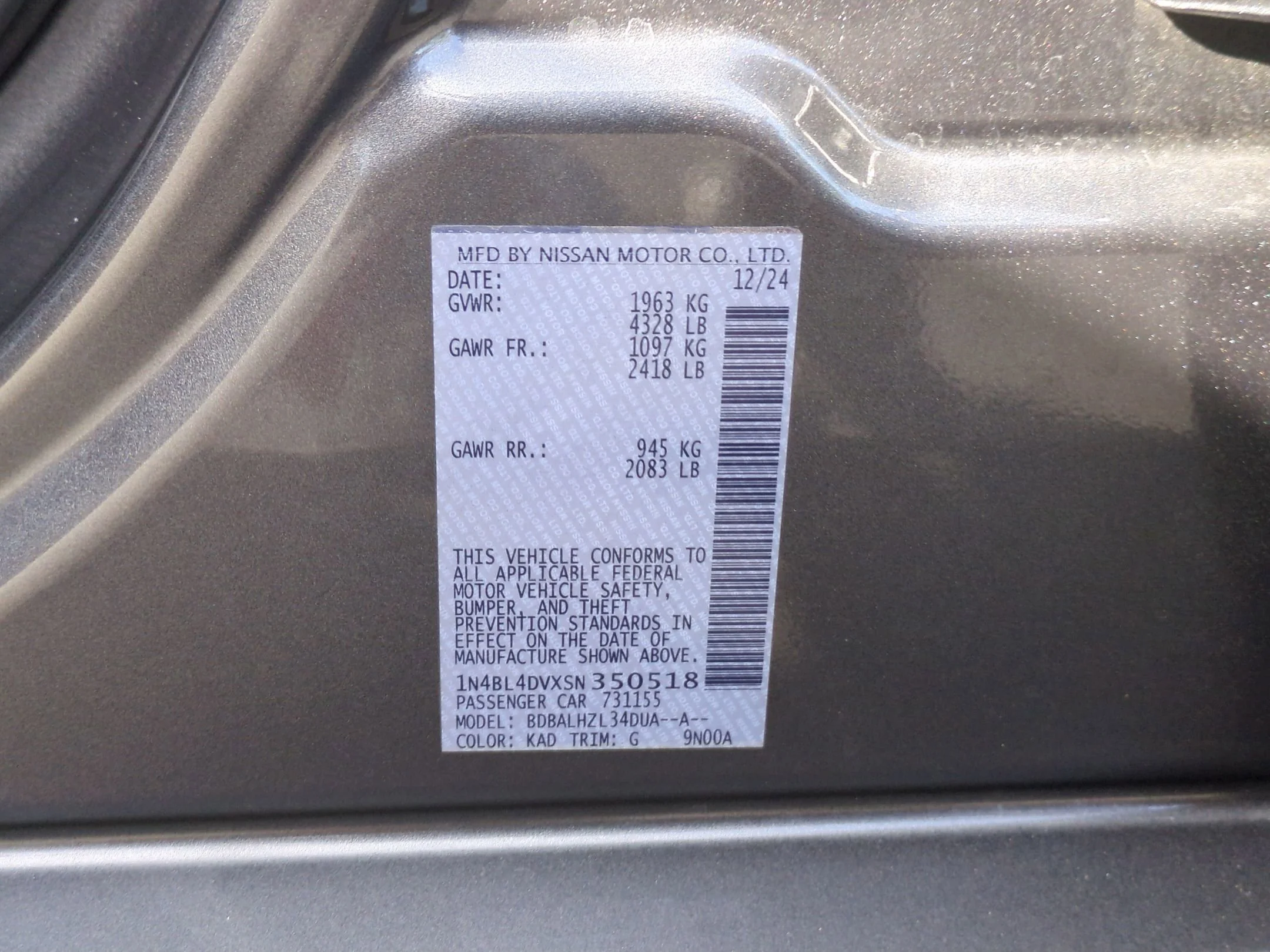 2025 Nissan Altima SV - Photo 24