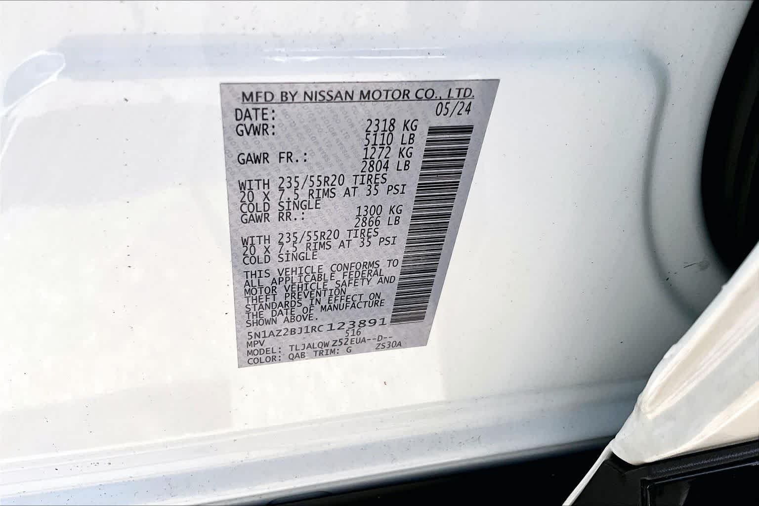 Used 2024 Pearl White Tricoat Nissan SV image 54