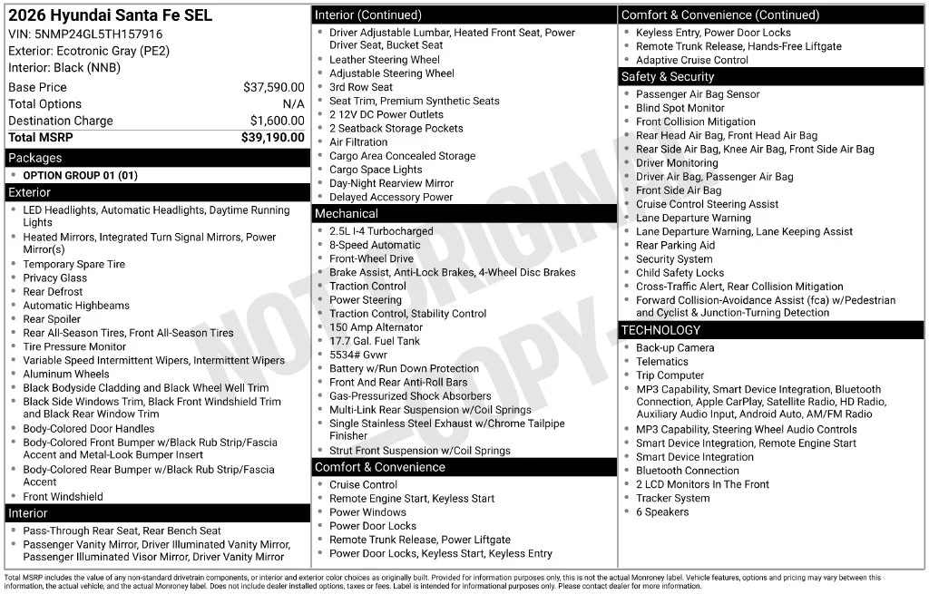 Certified Used 2026 Gray Hyundai SEL image 2