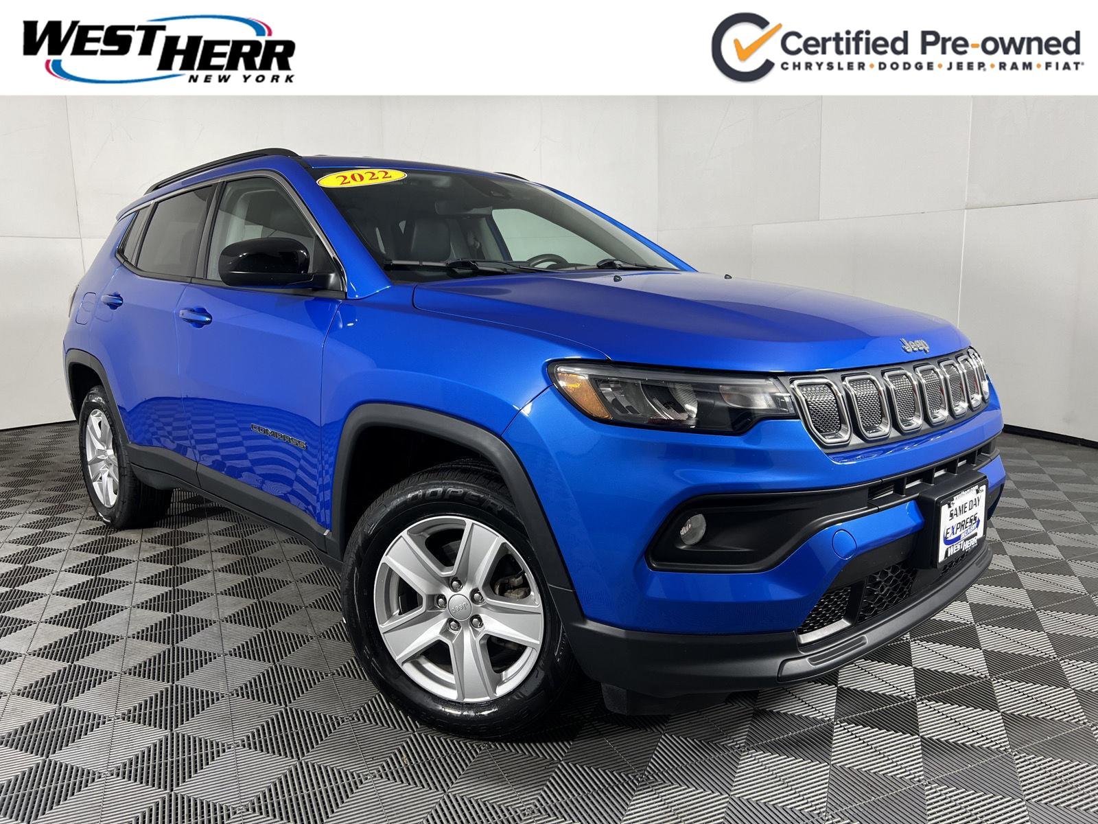 Certified Used 2022 Laser Blue Pearlcoat Jeep Latitude image 1