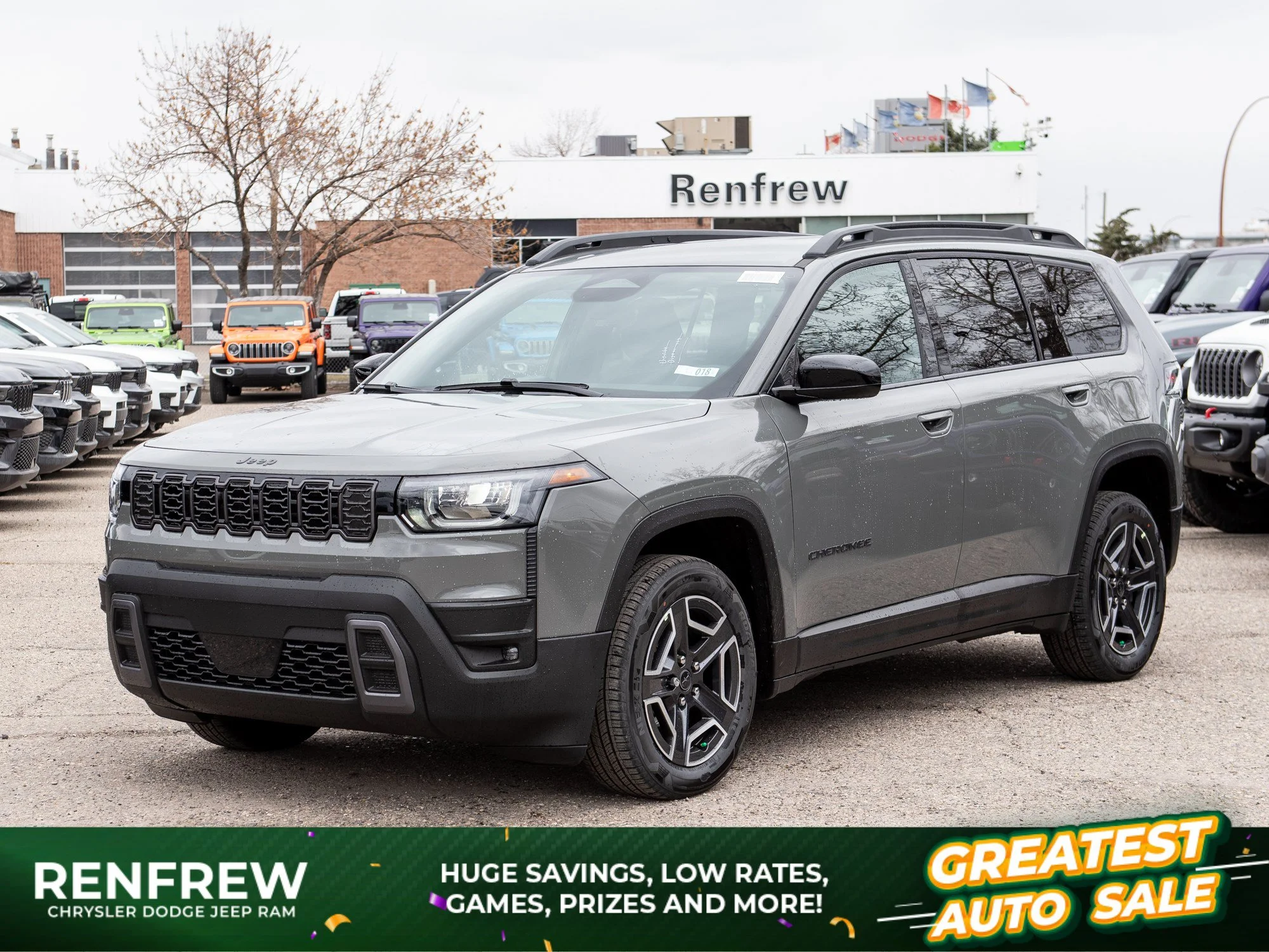 New 2026 Grey Jeep Laredo * 4x4, Turbo Hybrid, Heated Seats/Wheel, Adaptive Cruise image 1