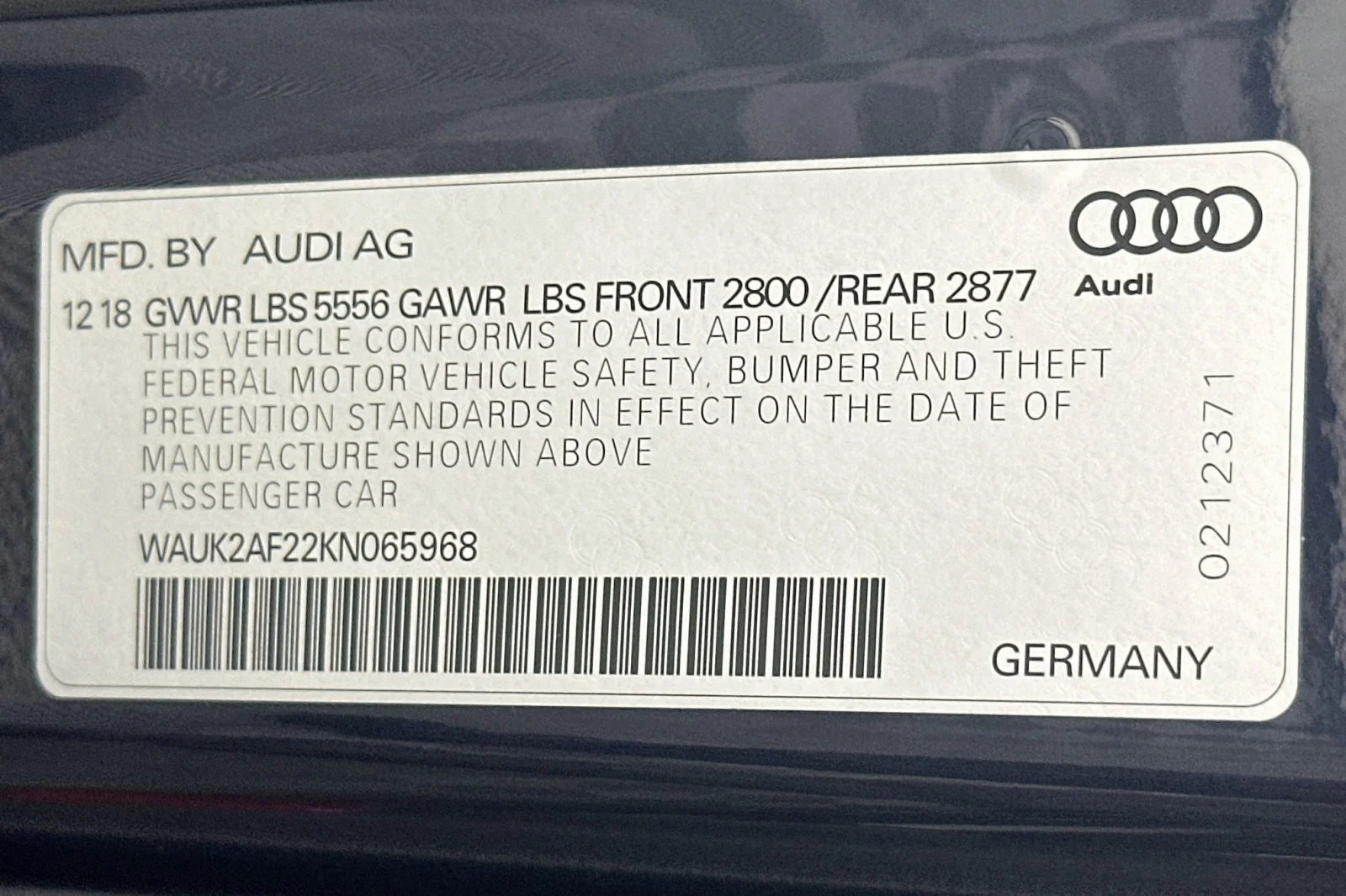 Used 2019 Firmament Blue Metallic Audi Premium image 23