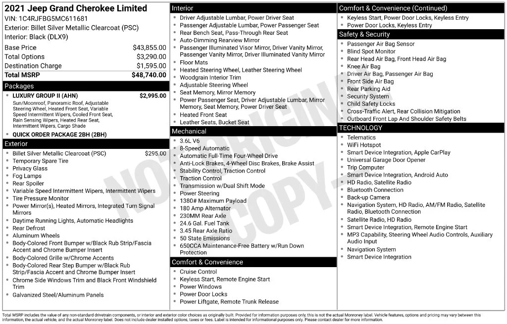 Used 2021 Billet Silver Metallic Clearcoat Jeep Limited image 9